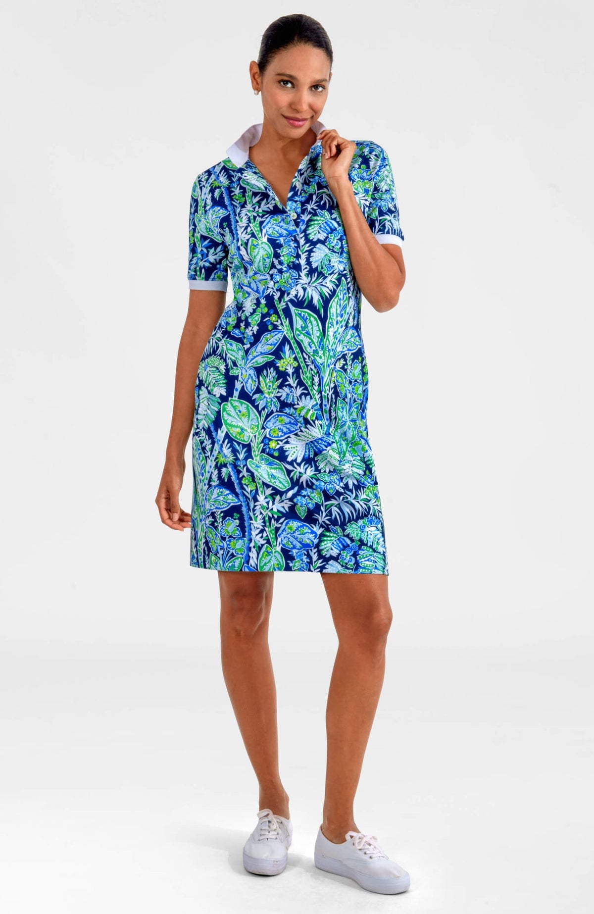 Serve It Up Dress - Vintage Vines Navy