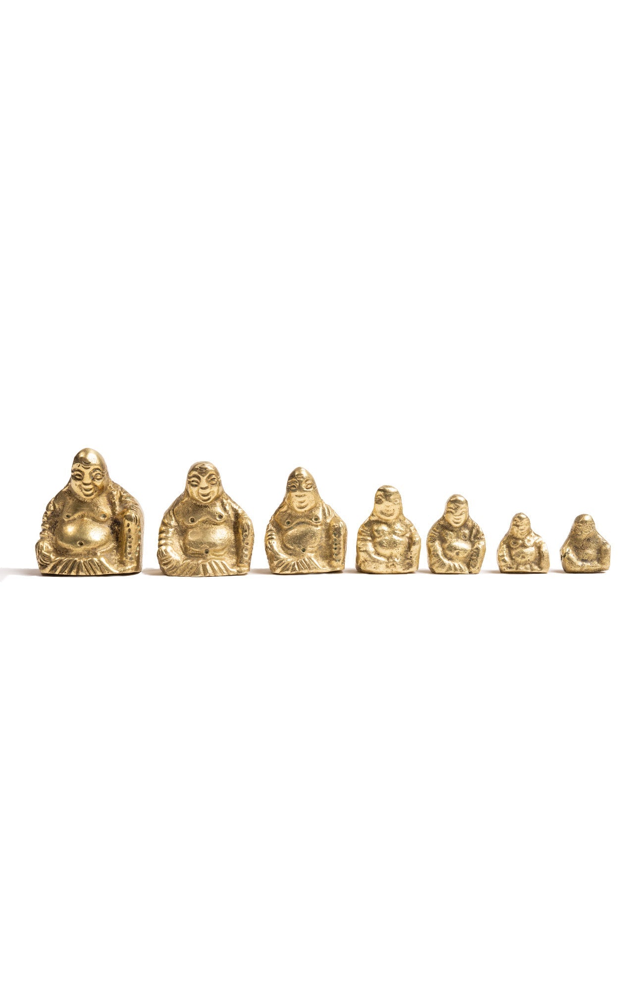 Set Of 7 Rare Chinese Brass Buddha Weights