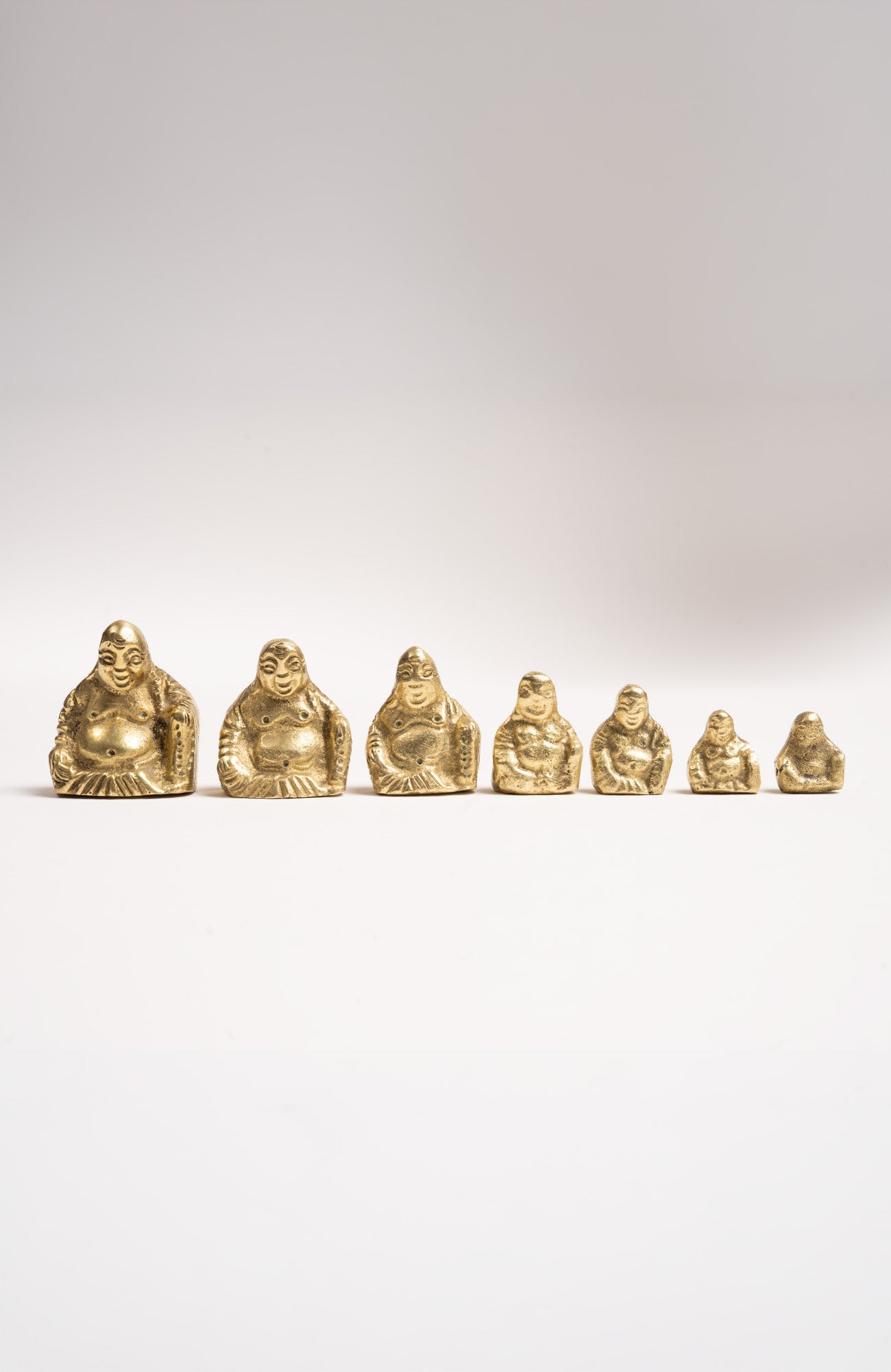 Set Of 7 Rare Chinese Brass Buddha Weights Brass One Size