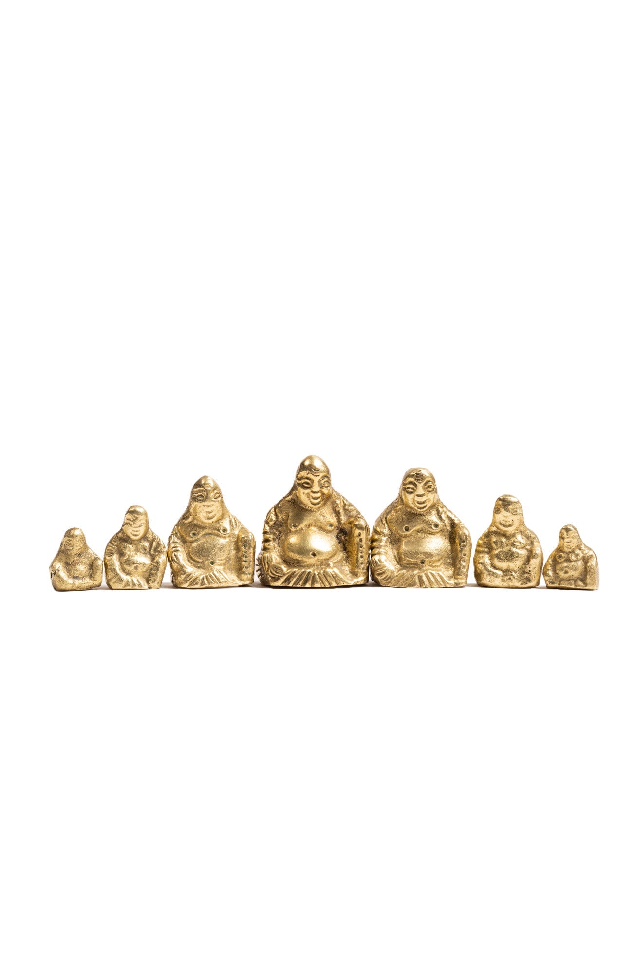 Set Of 7 Rare Chinese Brass Buddha Weights Brass One Size