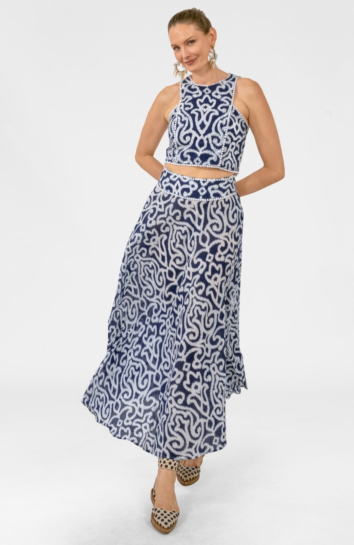 Sexy Summer Cotton Top - Arabesque Navy