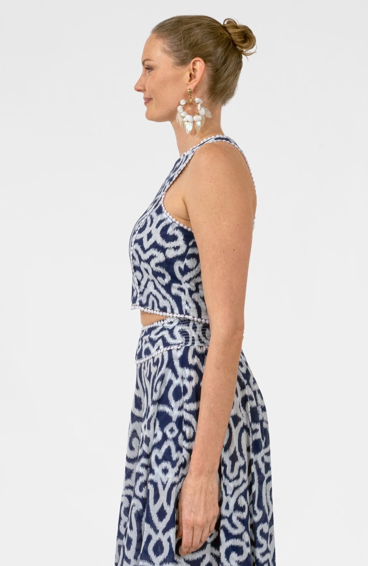 Sexy Summer Cotton Top - Arabesque Navy