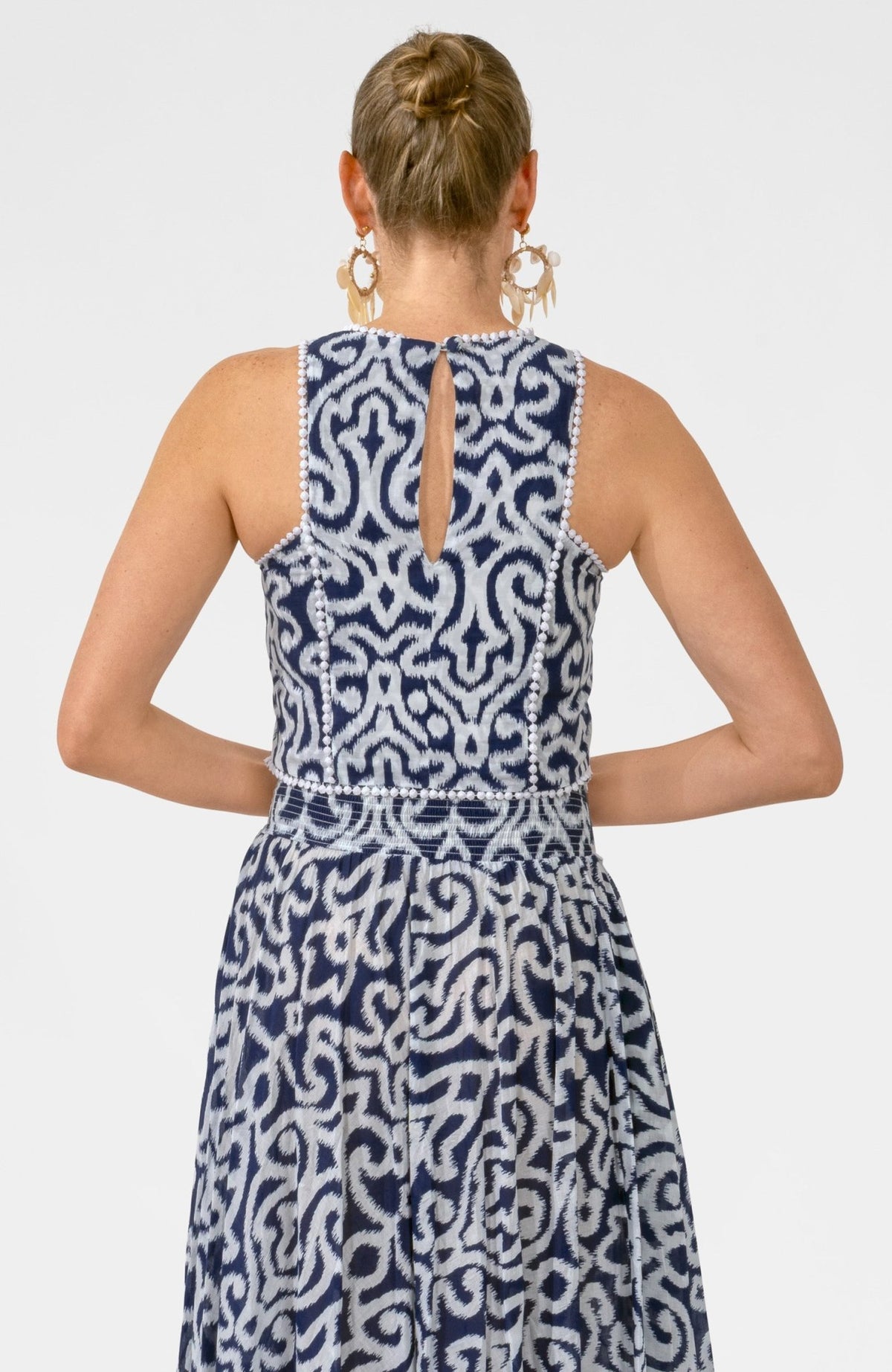 Sexy Summer Cotton Top - Arabesque Navy