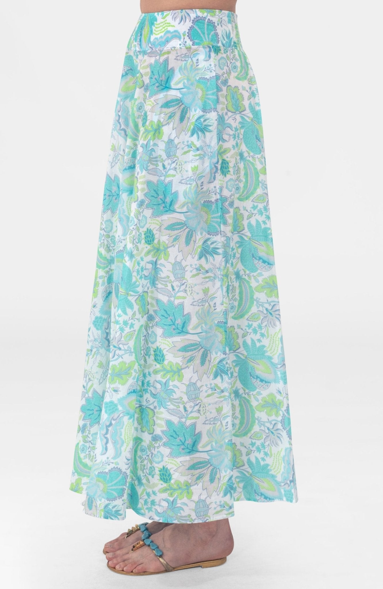 Sexy Summer Skirt - Blooming Party Ocean Turq
