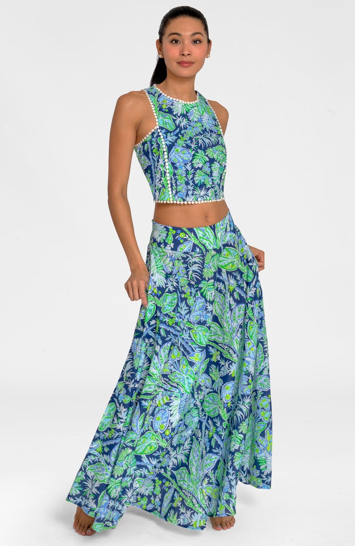 Sexy Summer Top - Vintage Vines Navy