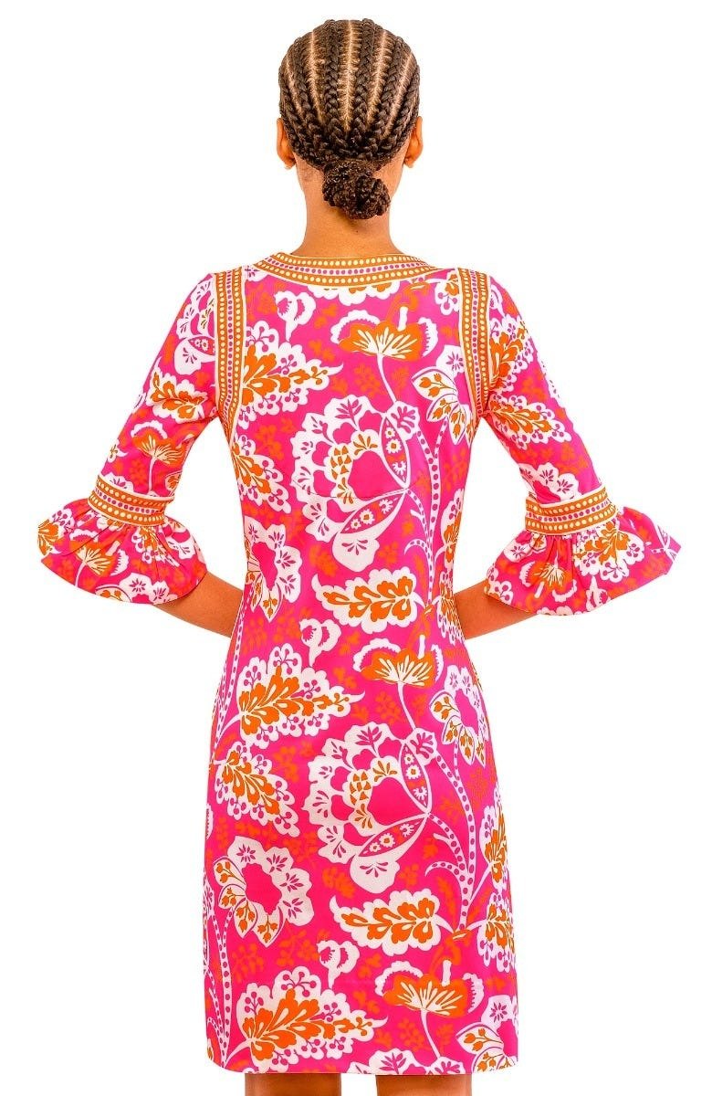 Shake Your Tushy Dress - Flora Pink Orange