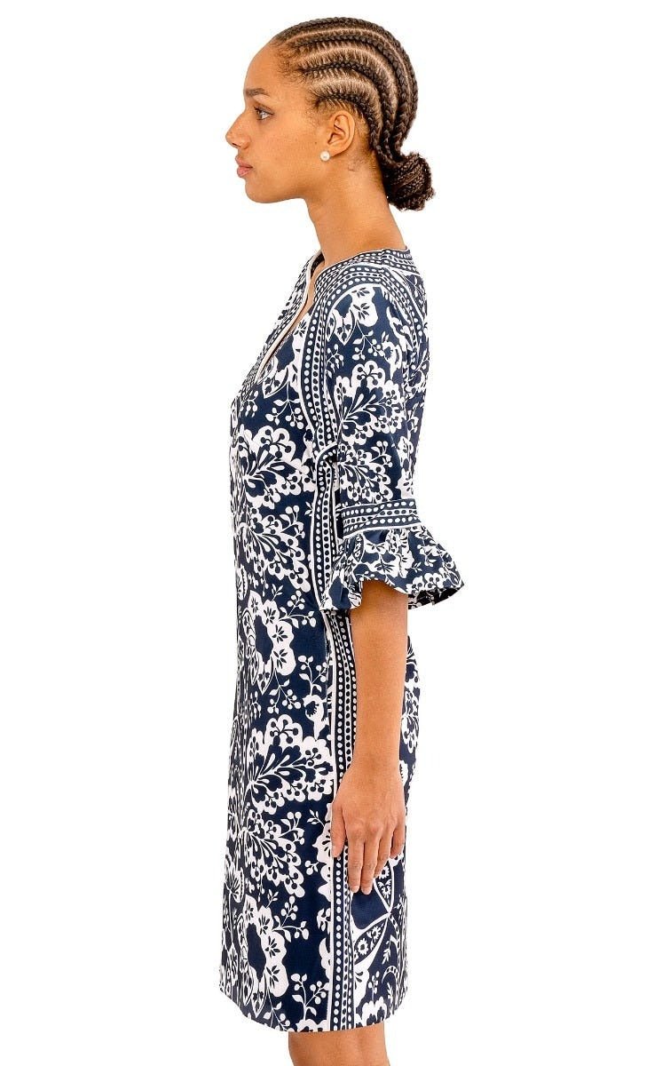 Shake Your Tushy Dress - Flora Navy