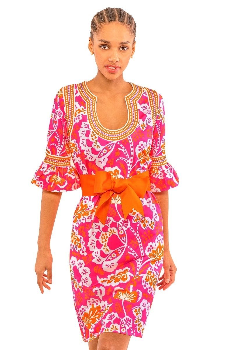 Shake Your Tushy Dress - Flora Pink Orange