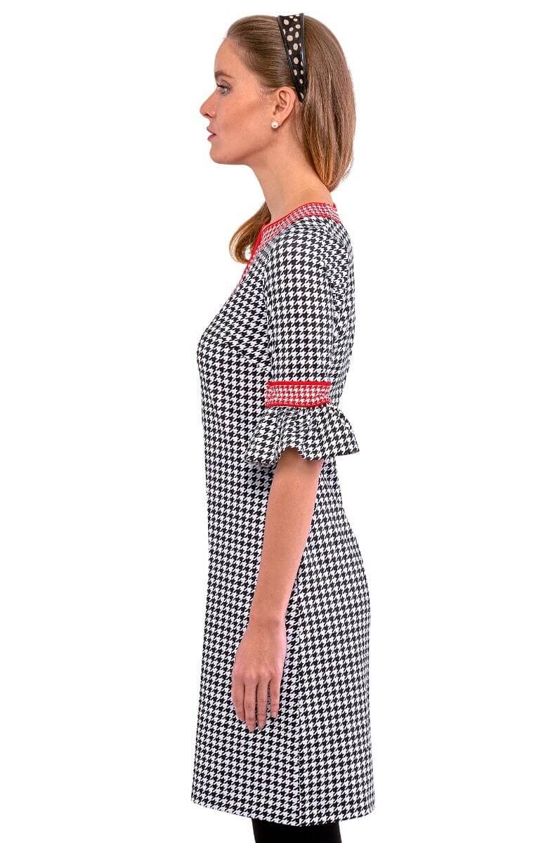 Shake Your Tushy Dress - Houndstooth - Final Sale Black