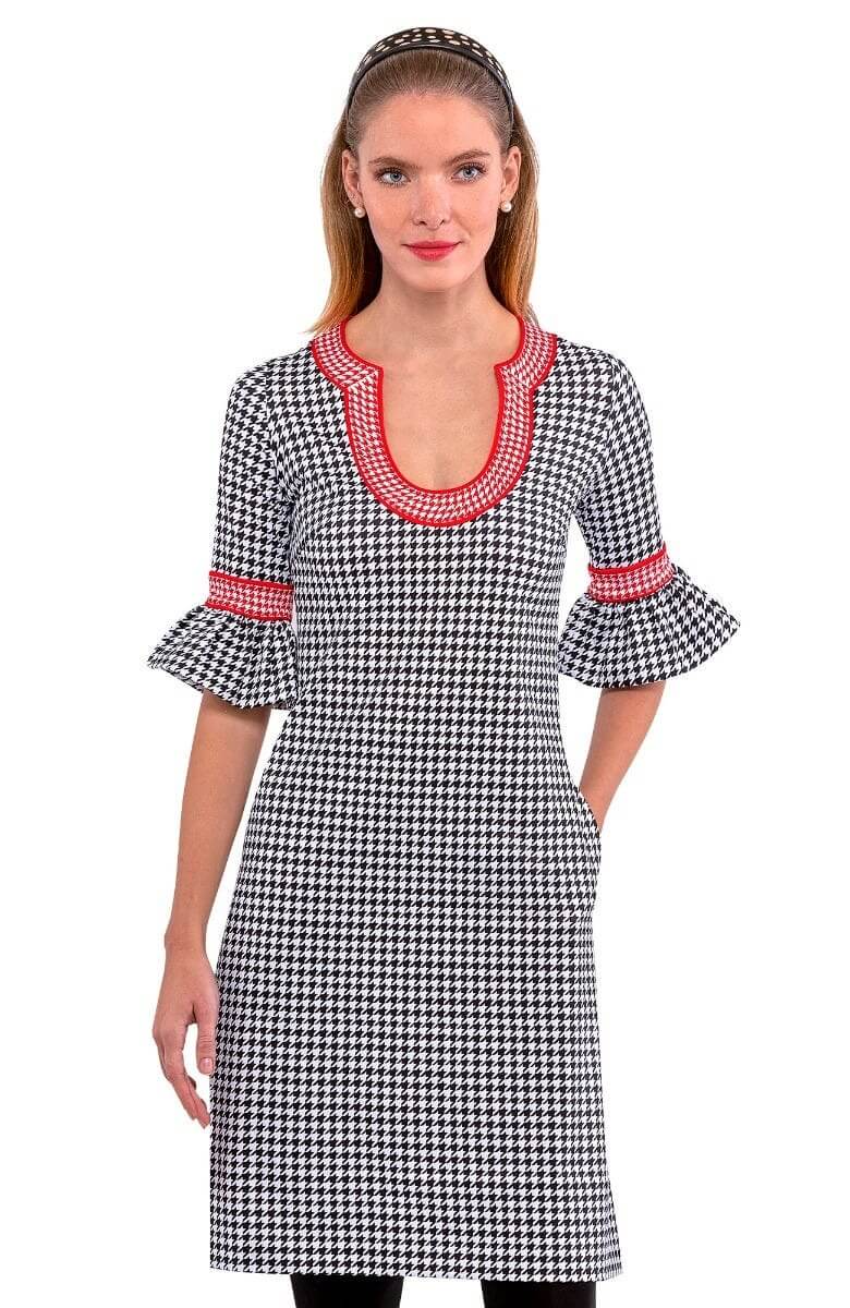 Shake Your Tushy Dress - Houndstooth - Final Sale Black