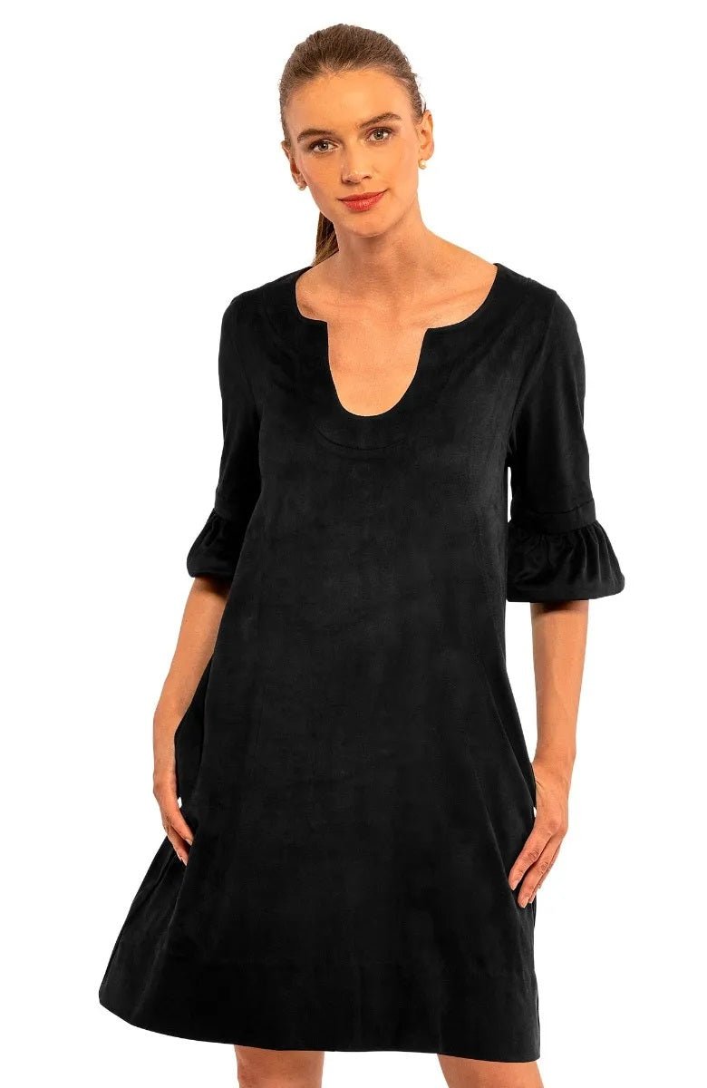 Shake Your Tushy Dress - Solid Suede Black