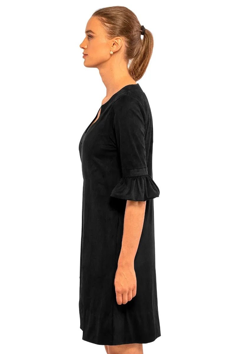Shake Your Tushy Dress - Solid Suede Black