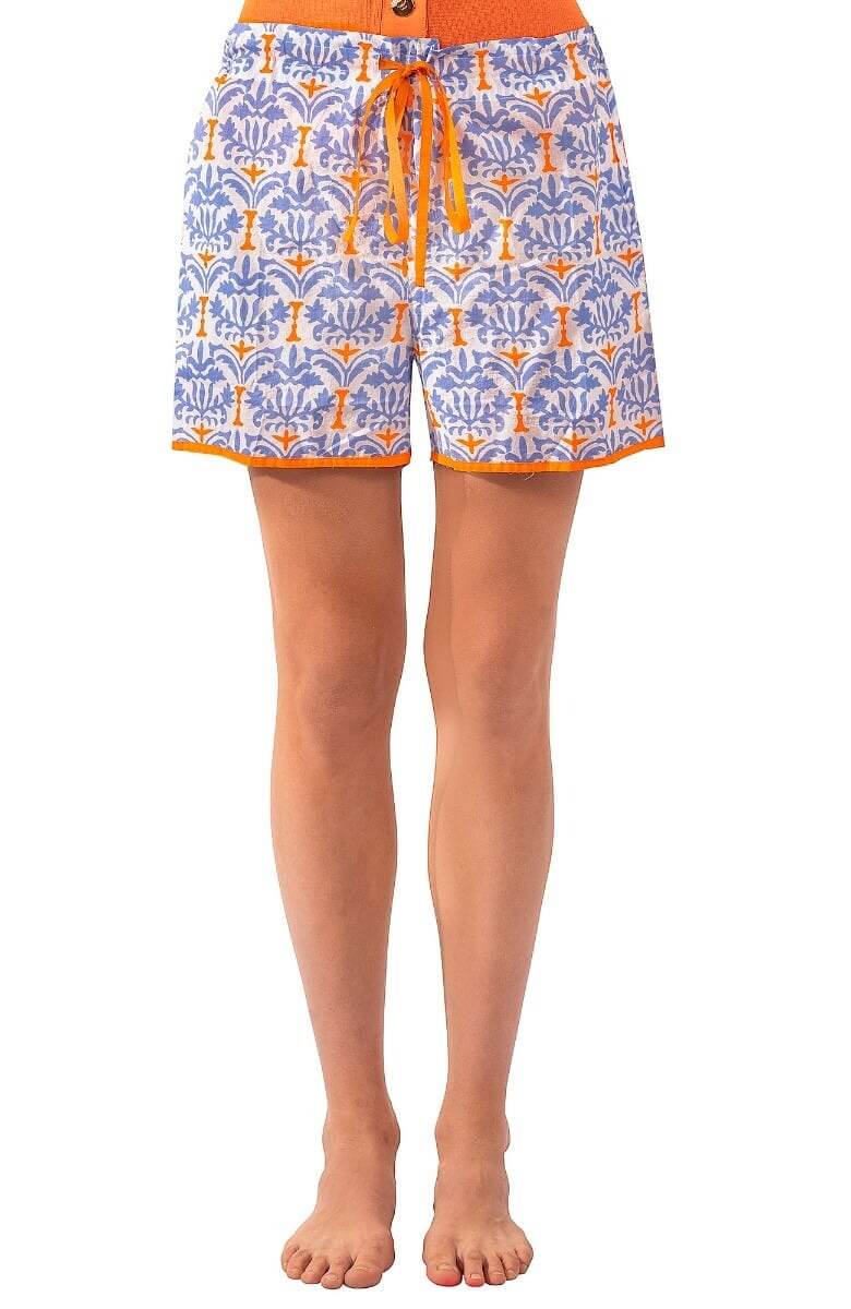 Beach Shorts - East India Periwink Orange