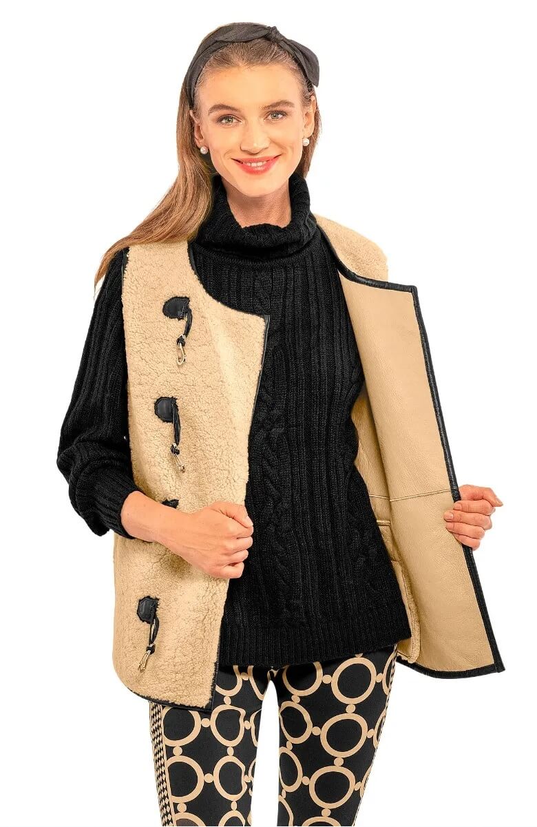 Shearling Vest Khaki