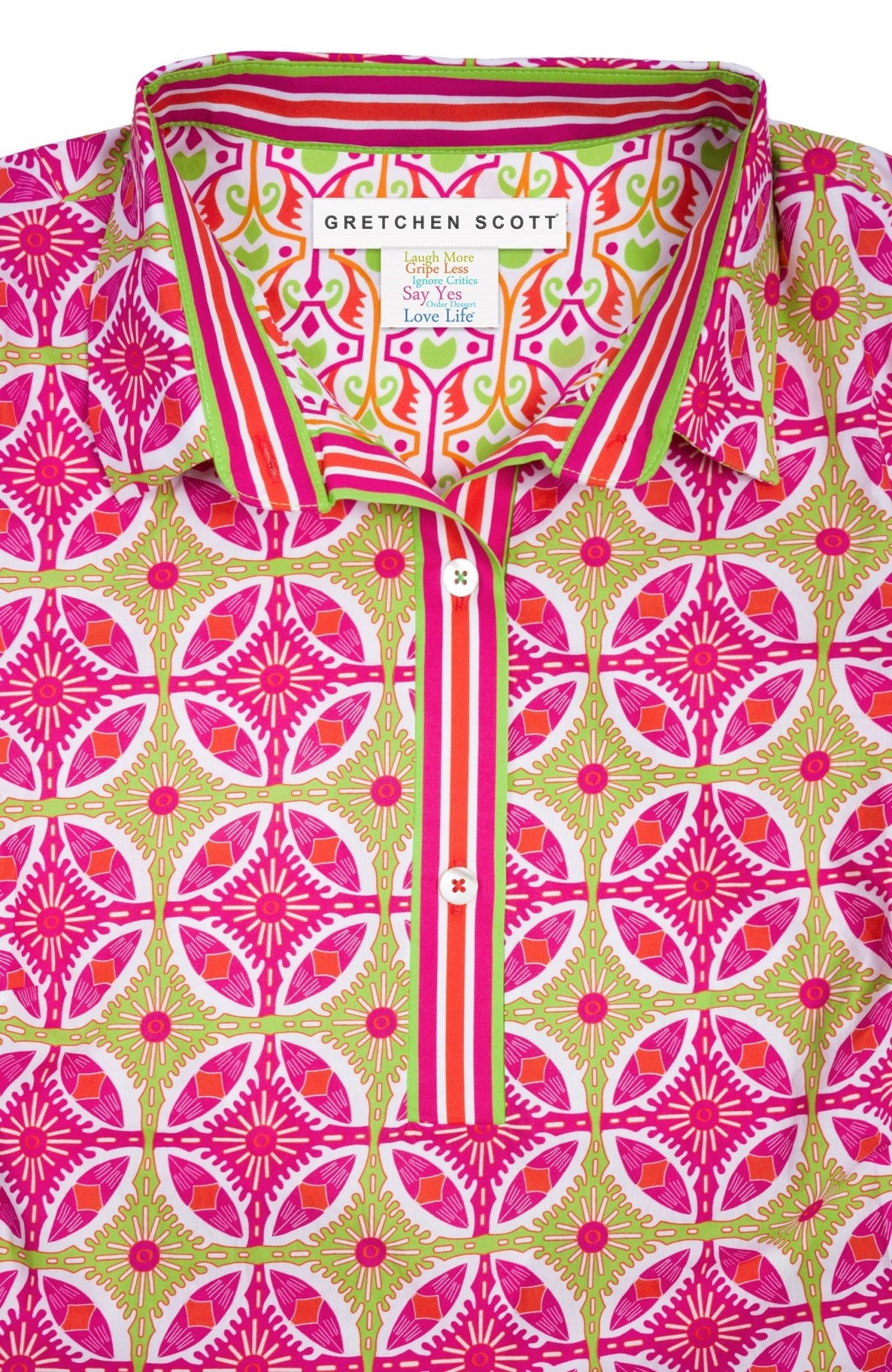 Shirt Tail 2.0 Dress - Smell The Roses Pink Lime