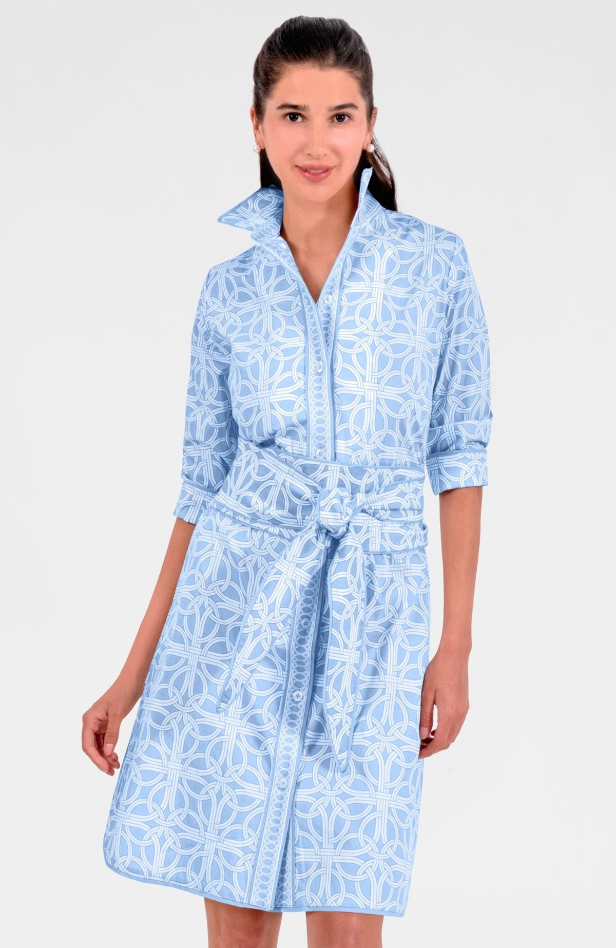 Shirt Tail Dress - Ring Toss Periwinkle