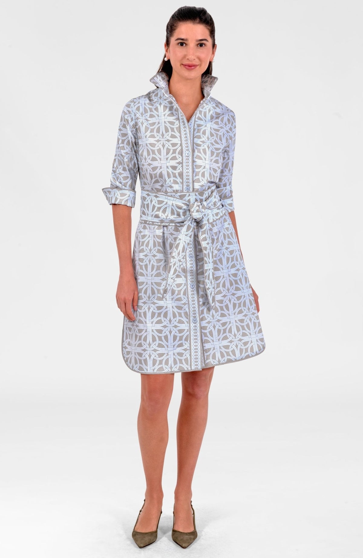 Shirt Tail Dress - Ring Toss Khaki