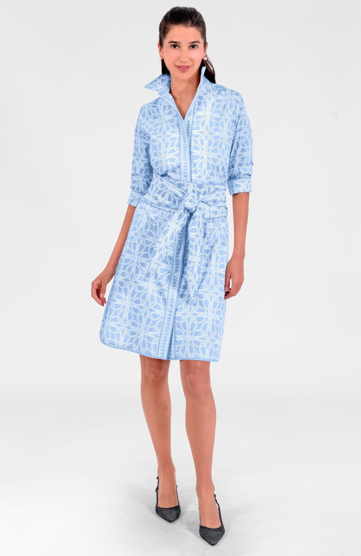 Shirt Tail Dress - Ring Toss Periwinkle