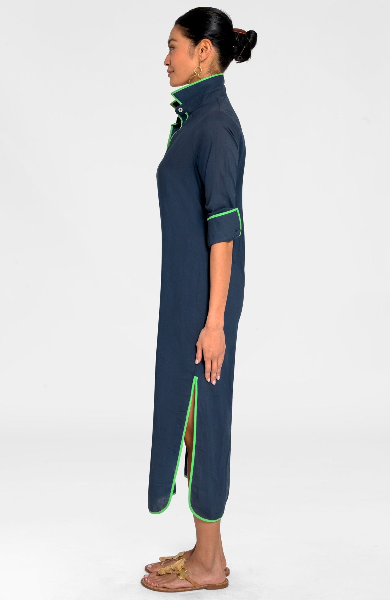 Shirt Tails Long Dress Navy