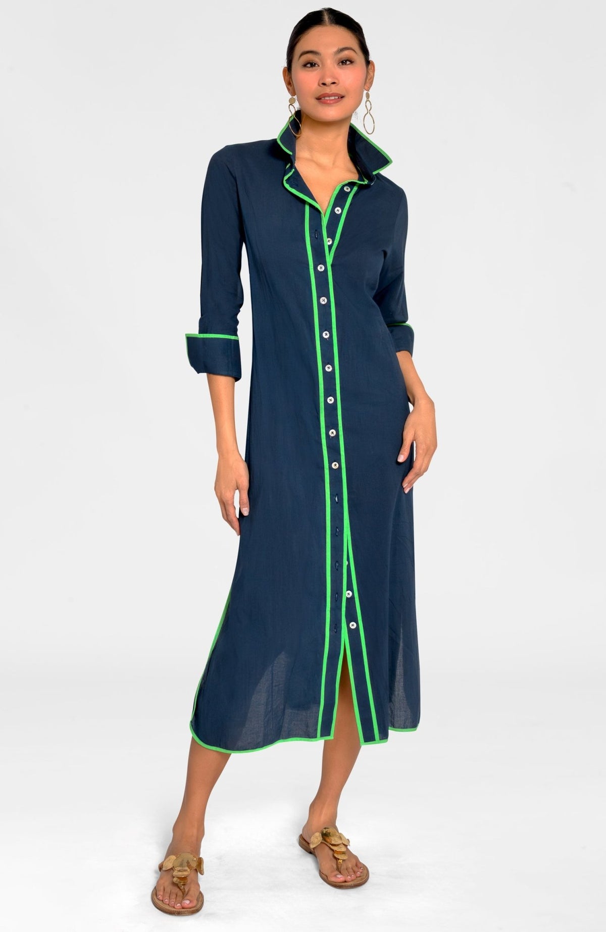 Shirt Tails Long Dress Navy