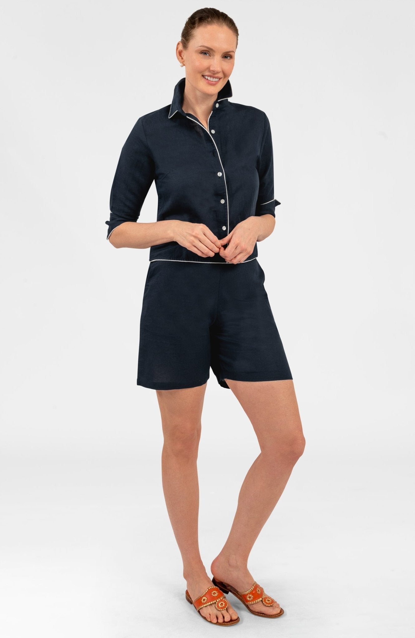 Shorts - Linen Navy