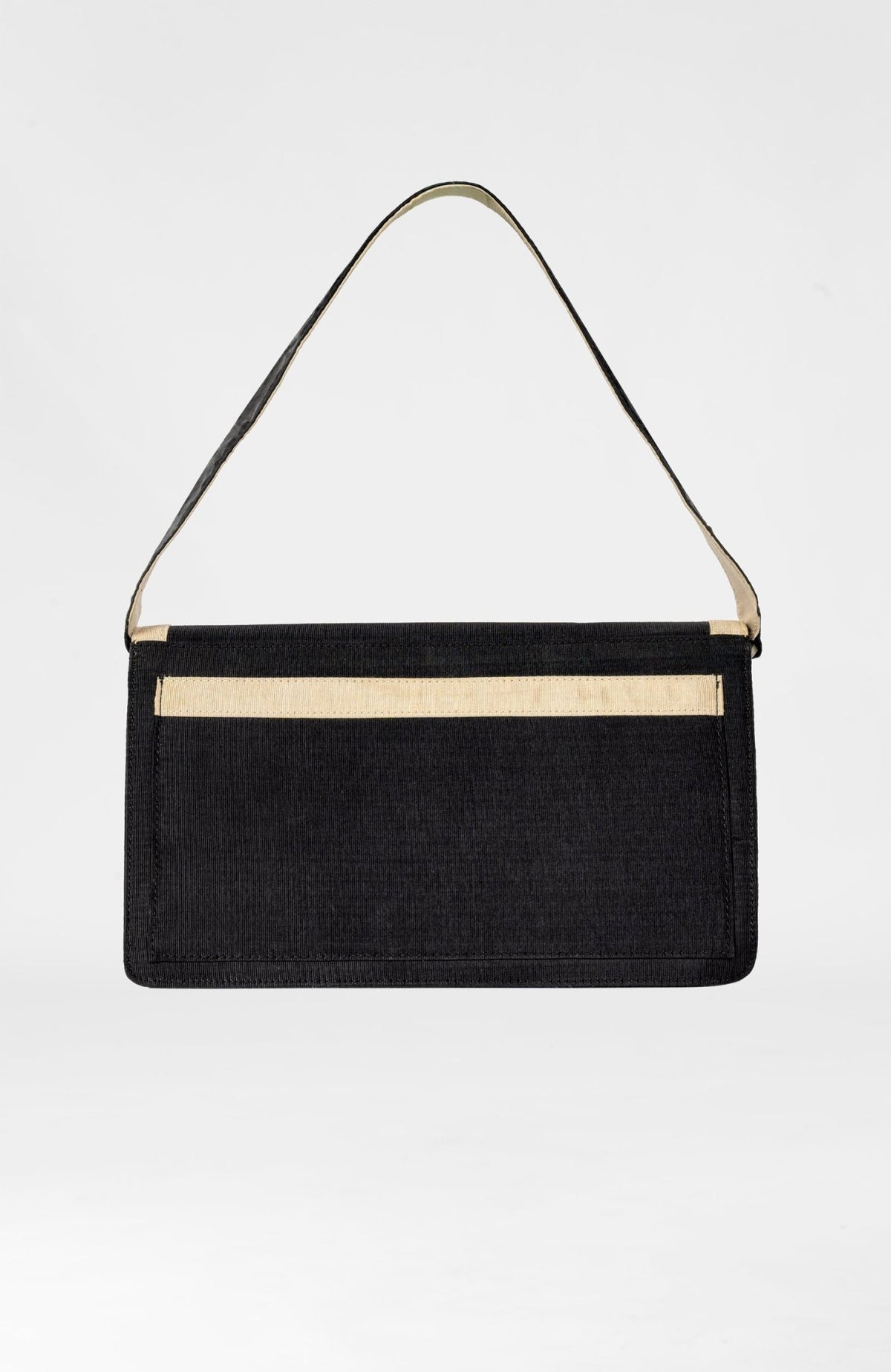 Shoulder Bag - Fresh Water Pearl Trimmed Black Khaki One Size