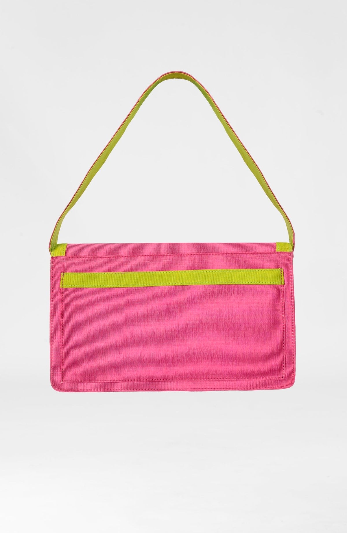 Shoulder Bag - Fresh Water Pearl Trimmed Pink Kelly One Size