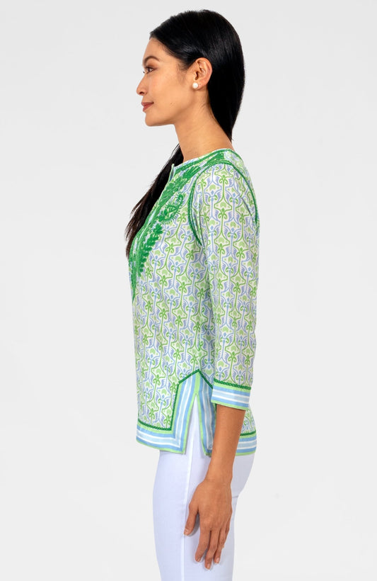 Silk Embroidered Tunic - Smell The Roses Kelly Peri