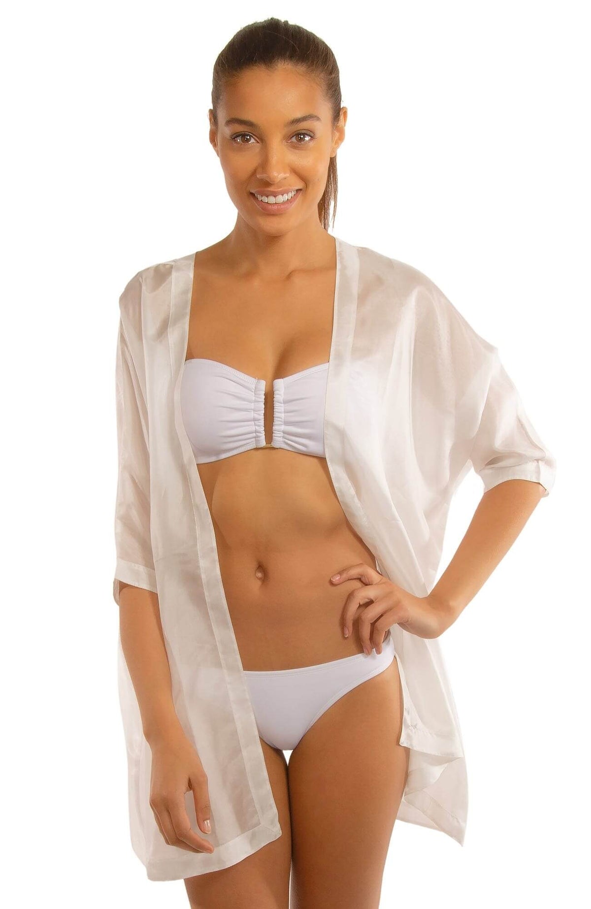 Silk Kimono Jacket White