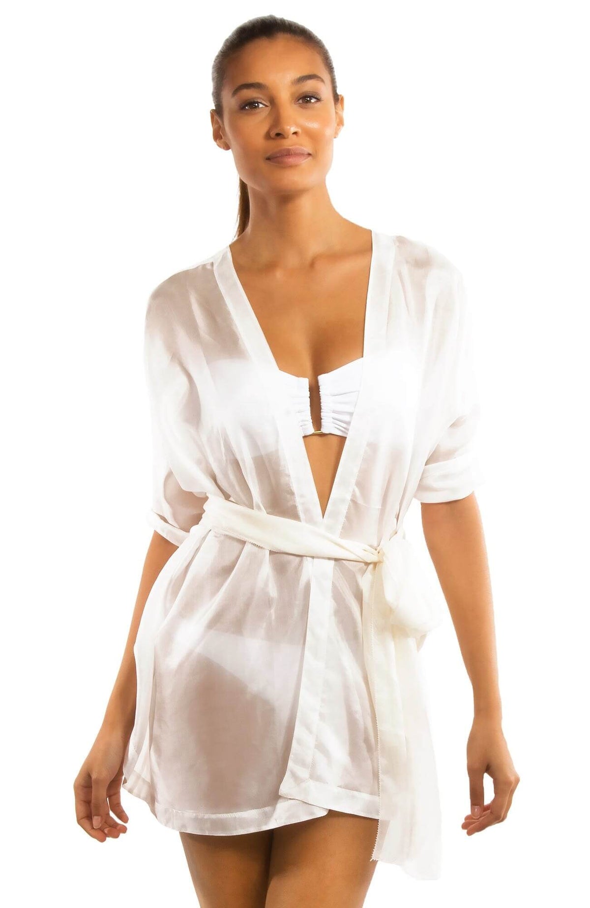 Silk Kimono Jacket White