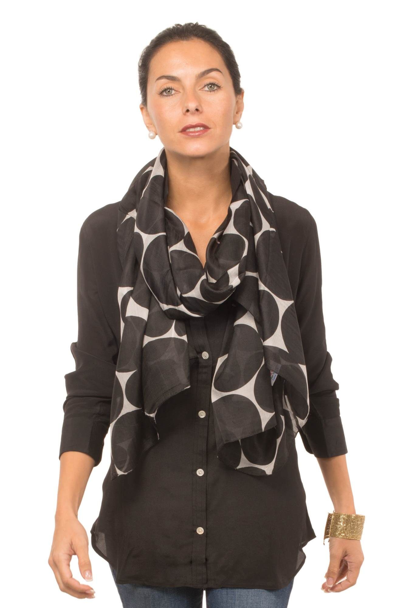 Silk Scarf - Polka Dot