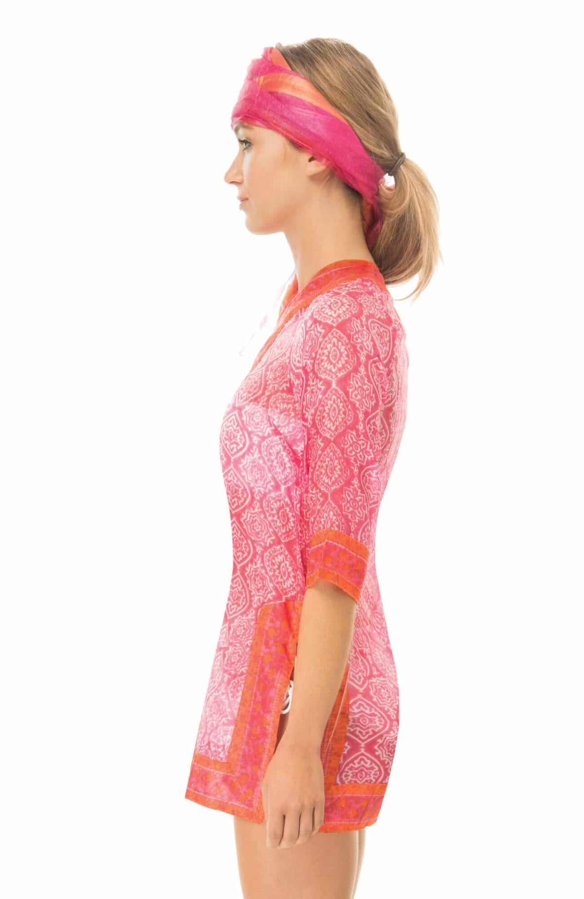 Silk Tunic - Easy Breezy Pink Orange