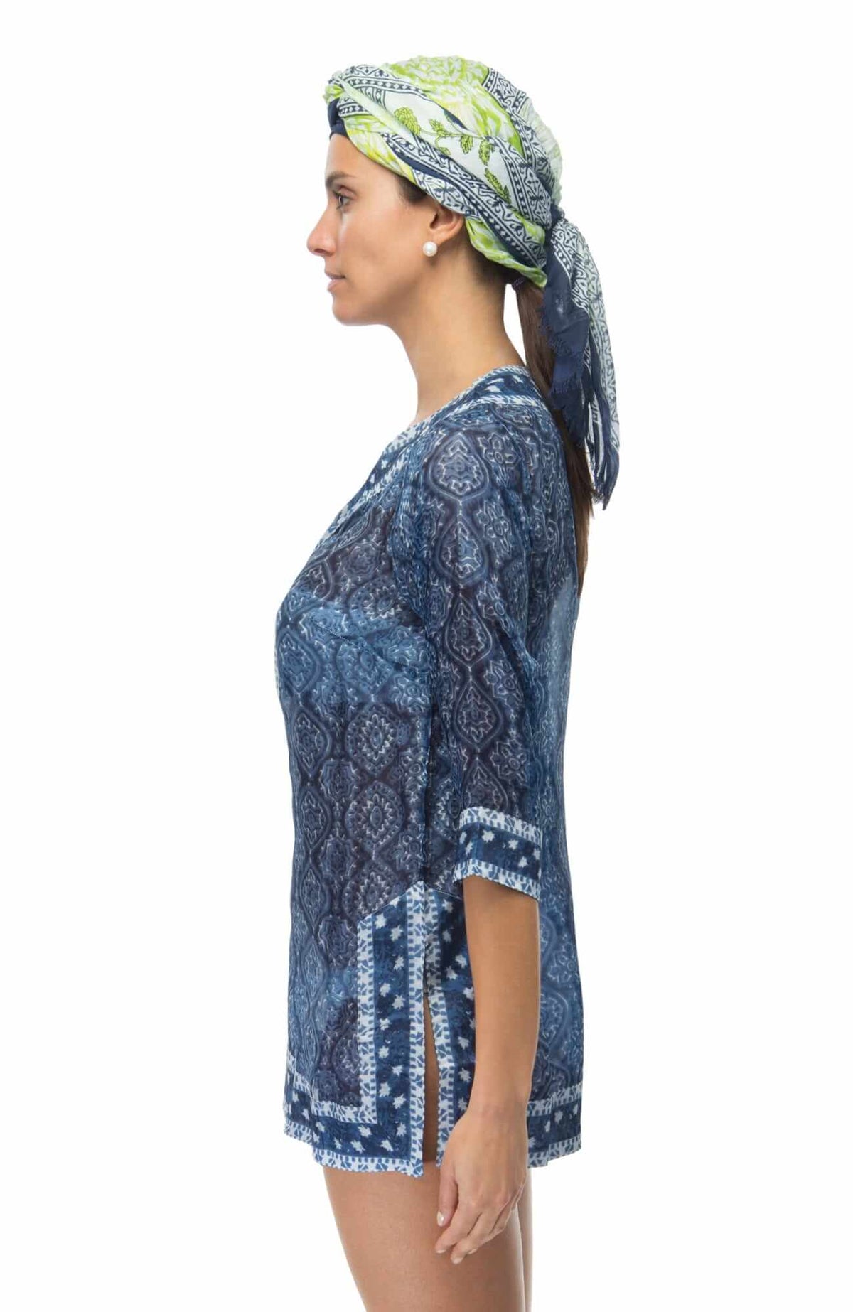 Silk Tunic - Easy Breezy Navy White