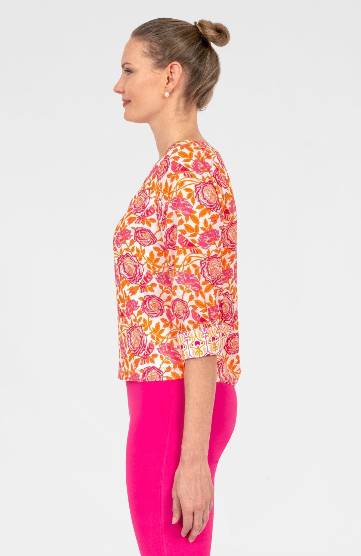 Silky Everyone Top - Smell The Roses Orange Pink