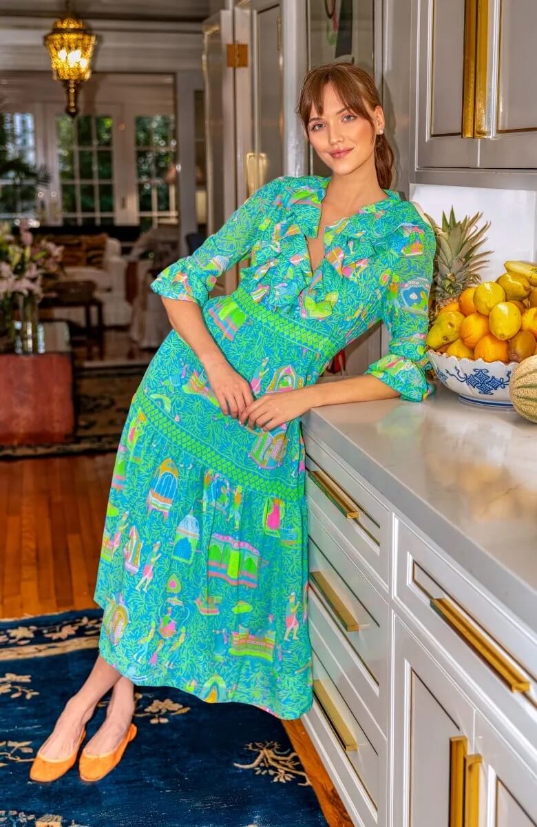 Sitting Pretty Dress - Palanquin Party - Final Sale Turquoise