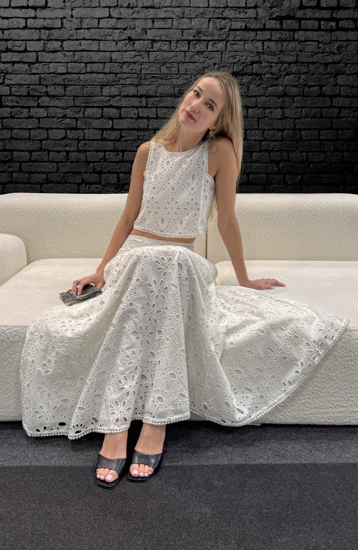 Sizzle Skirt - Eyelet White