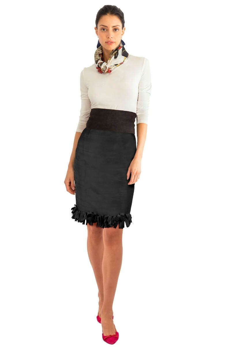 Silk Confetti Fringe Skirt