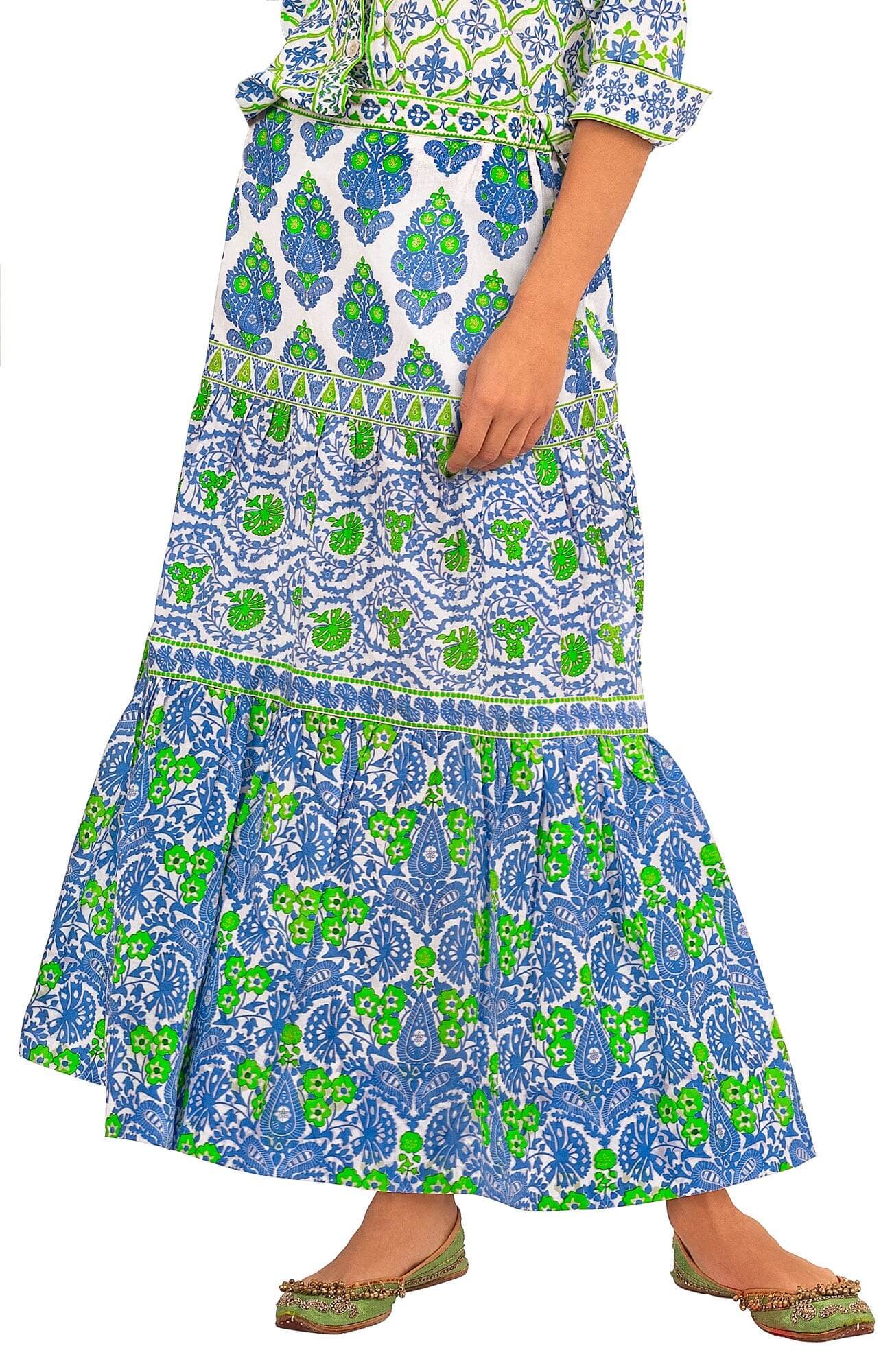 Dreaming Long Skirt - East India - Final Sale Blue Kelly
