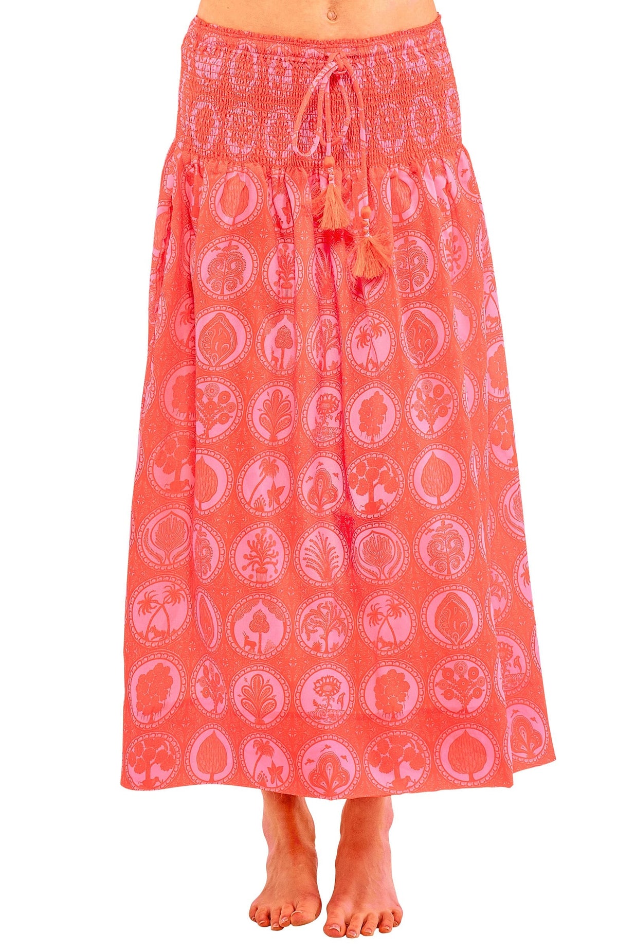 Haight Ashbury Skirt - Circle of Love Pink Red One Size