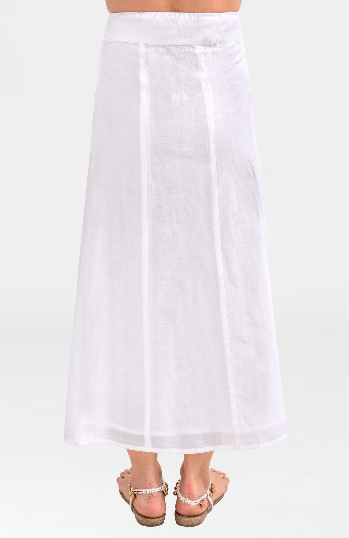 Solid Linen Gore Skirt (Pre-Order) White