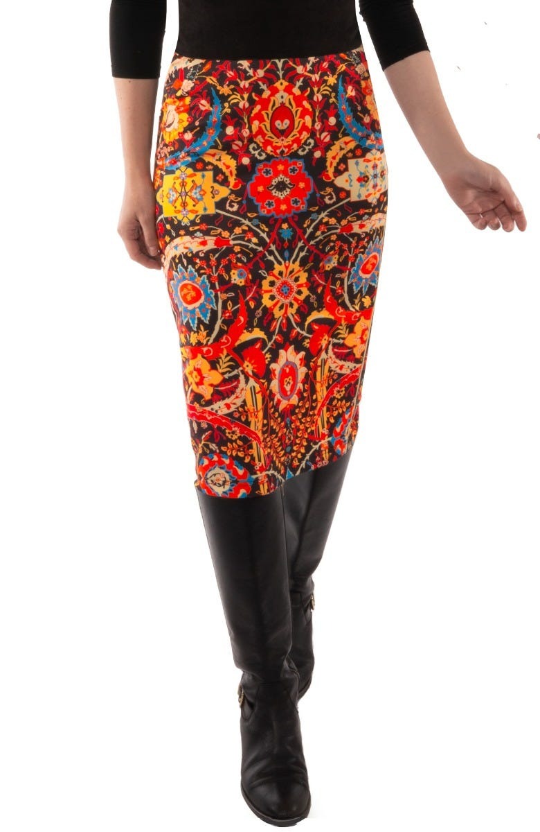 Jersey Pencil Skirt - Magic Carpet - Final Sale Black