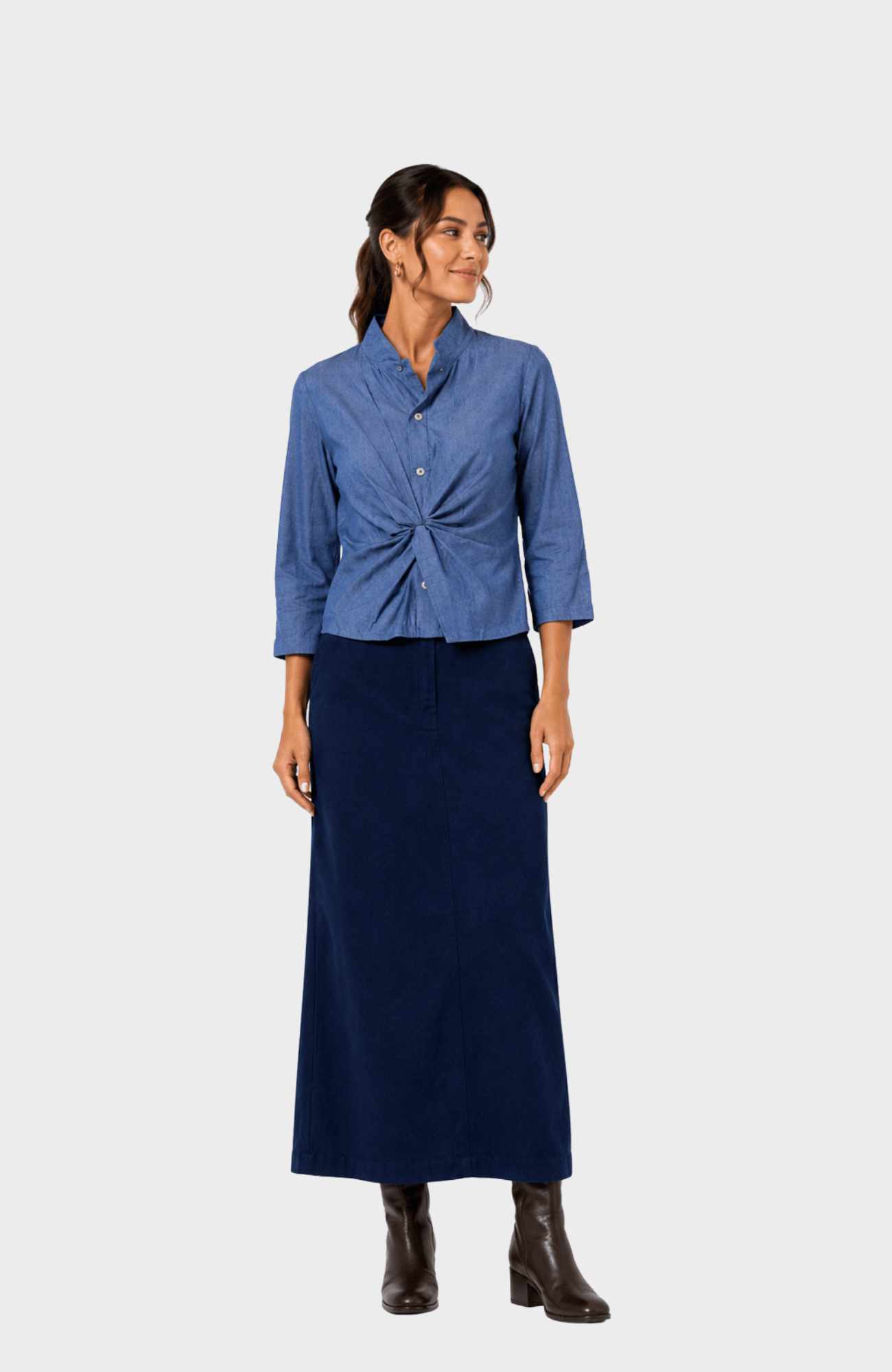 Sleek Skirt - Corduroy Navy