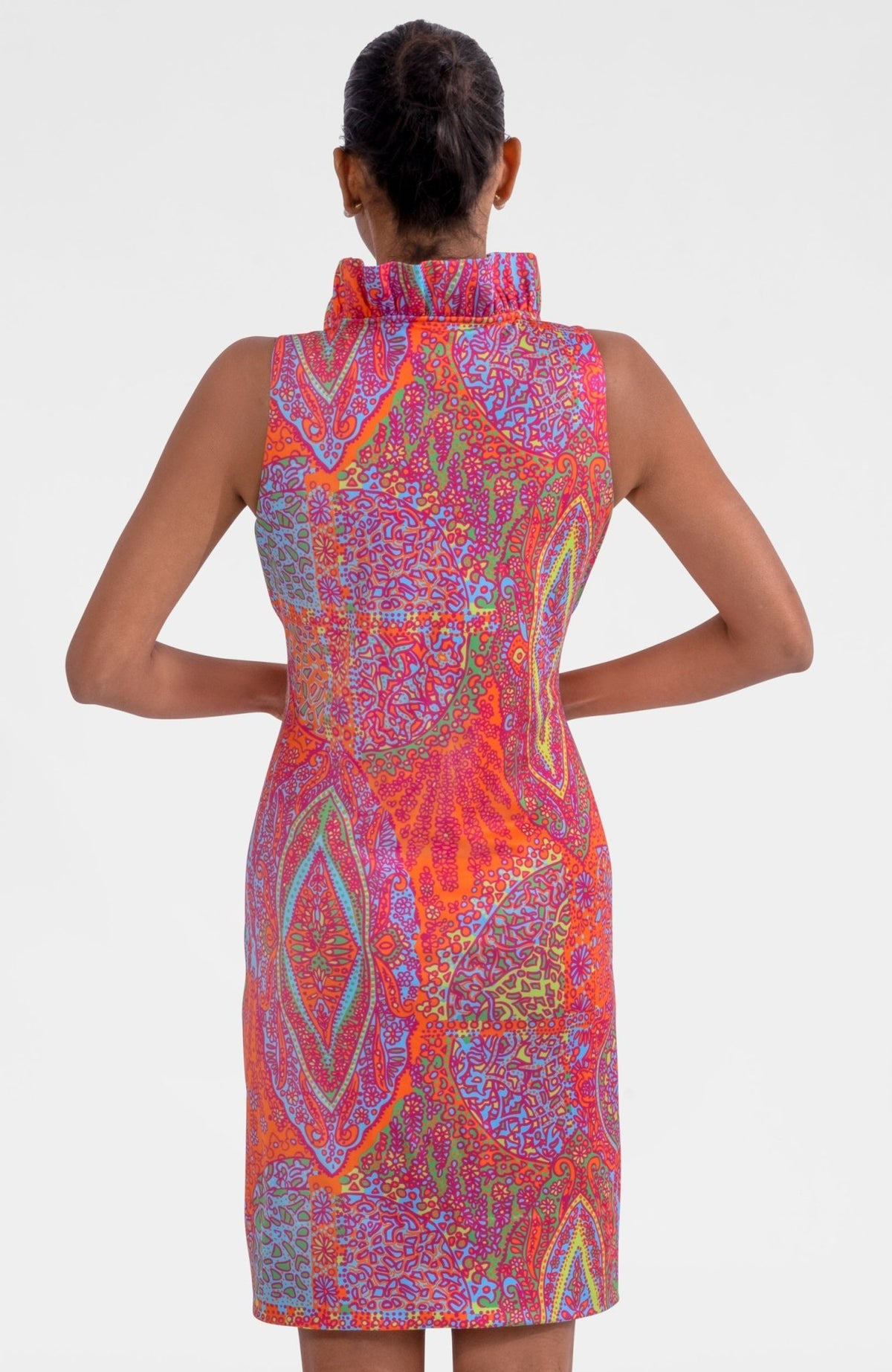 Sleeveless Ruffneck Dress - Grand Bazaar Pink