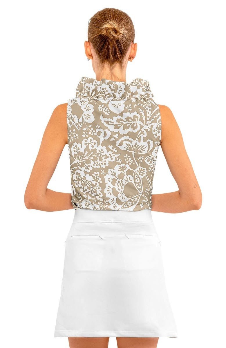 Sleeveless Ruffneck Top - Flora Khaki