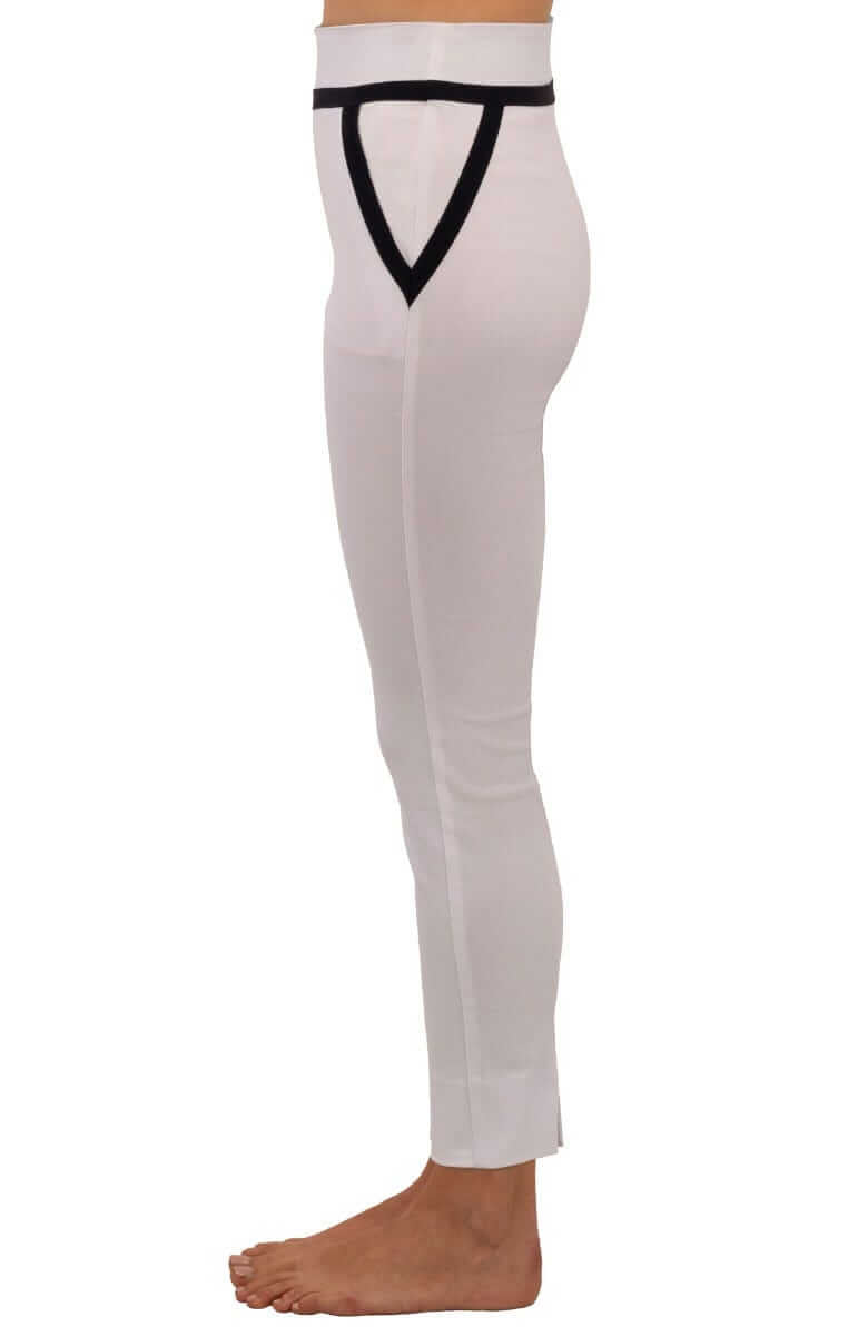 Slick Slax Gripeless Pull On Pants White Navy