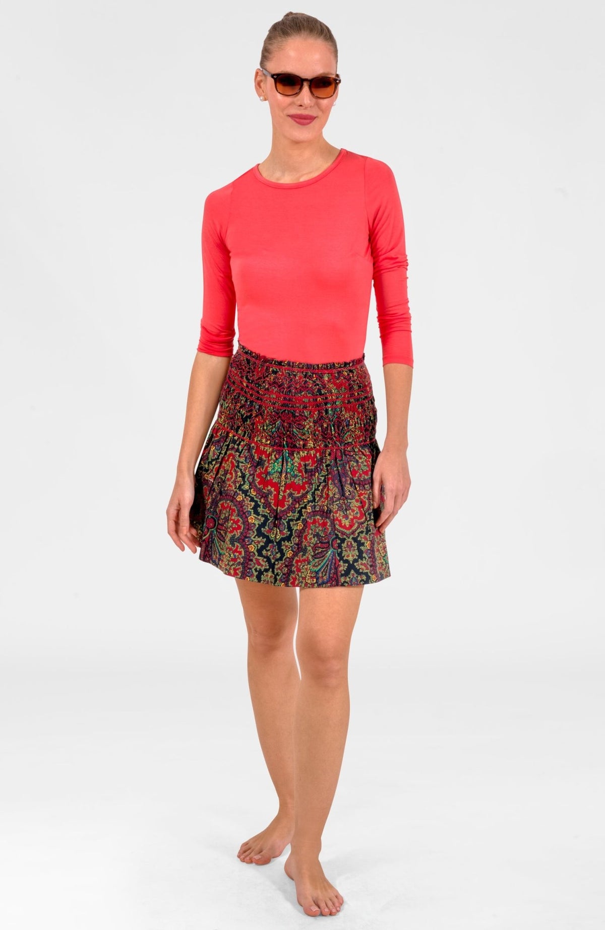Smocked Mini Skirt/ Top - Passion Paisley Black