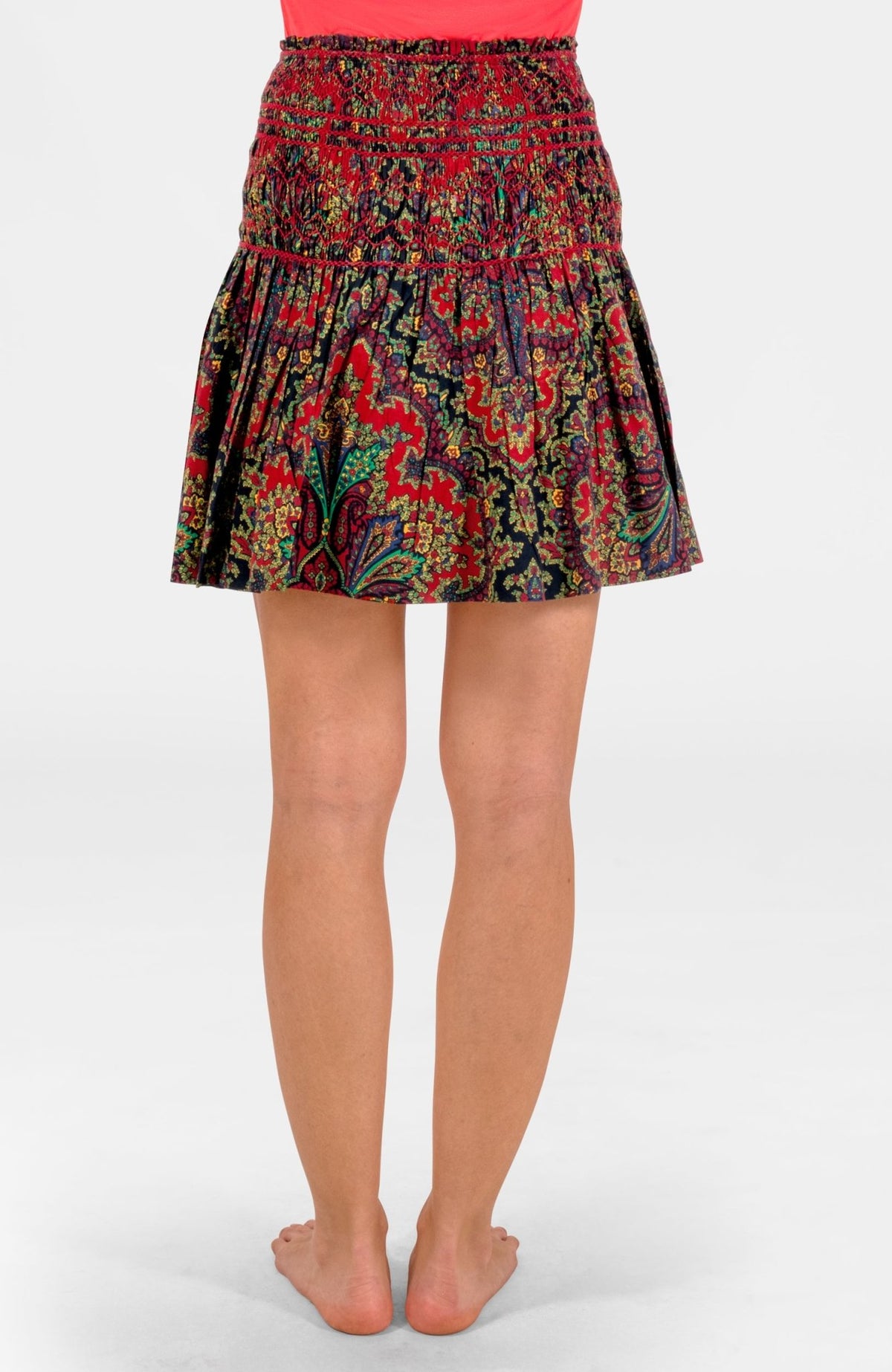 Smocked Mini Skirt/ Top - Passion Paisley Black
