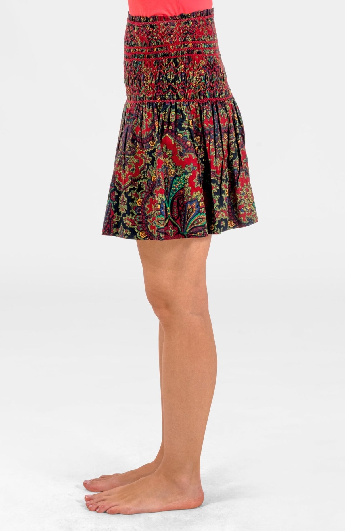 Smocked Mini Skirt/ Top - Passion Paisley Black