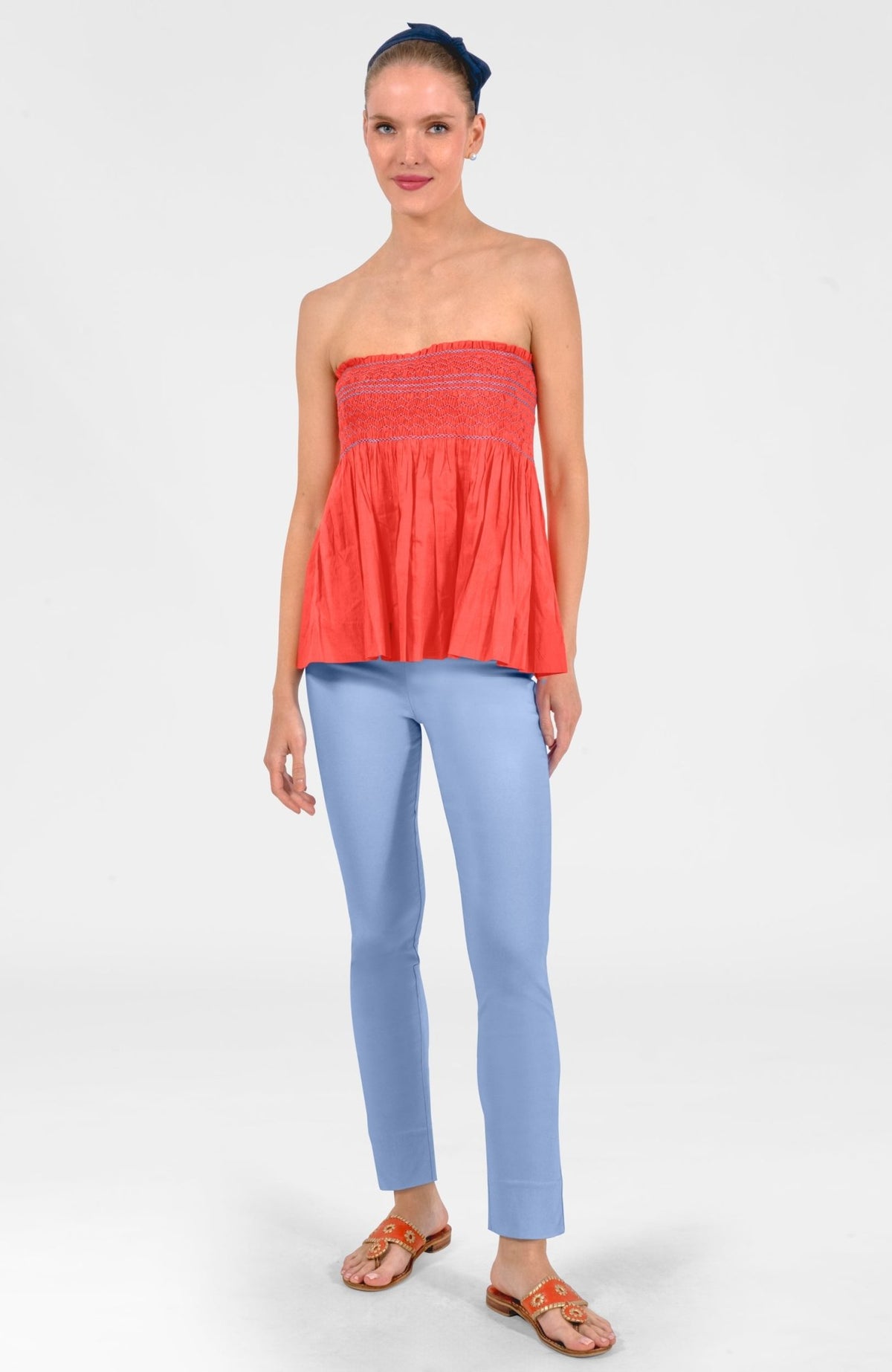 Smocked Mini Skirt/Top - Solid Melon