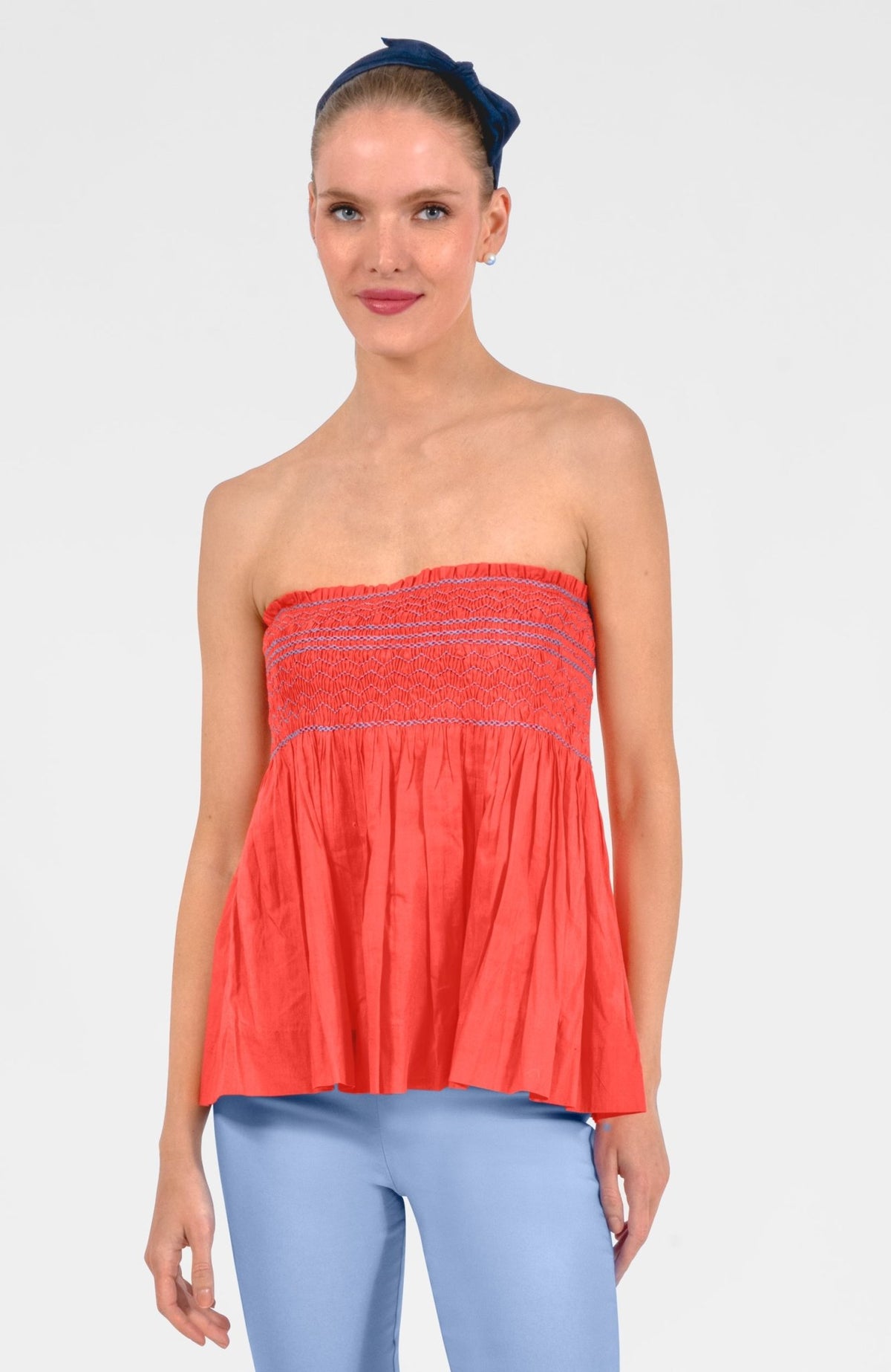 Smocked Mini Skirt/Top - Solid Melon